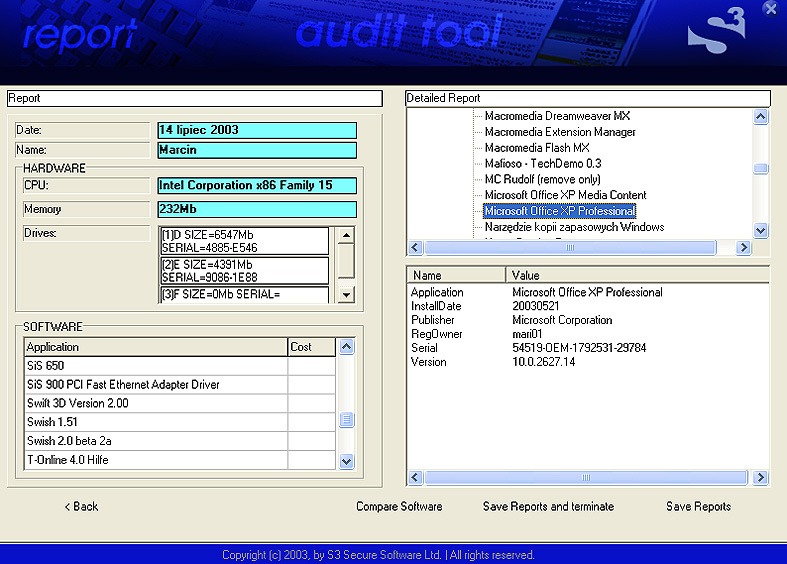 Audit Tool Screenshot